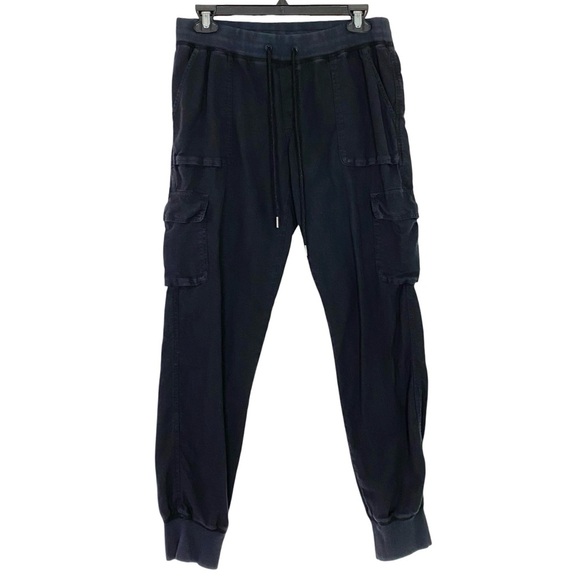 Aritzia Cargo Pants Womens Size Small Joggers Black Tapered Community Pockets - Picture 1 of 11